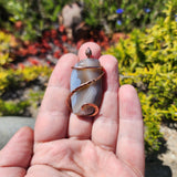 Carnelian Agate Stone Pendant in Copper