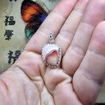 Natural Pink Rhodocrosite Pendant in Sterling Silver