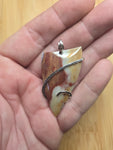 Gemfield Wonderstone Jasper Shield Pendant in Sterling Silver