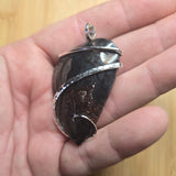 Metallic Psilomelane Pendant in Sterling Silver