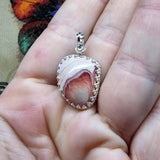 Natural Pink Rhodocrosite Pendant in Sterling Silver