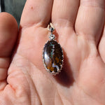 Bold Lightning Strikes Boulder Opal Pendant in Sterling Silver