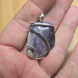 Purple Tiffany Stone Pendant Sterling Silver