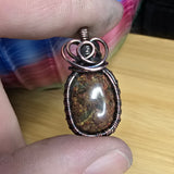 Dainty Maury Mountain Moss Agate in Copper Pendant