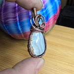 Graveyard Point Banded White Agate in Copper Pendant