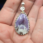 Purple Coyamito Agate Geode and Opal Pendant in Sterling Silver