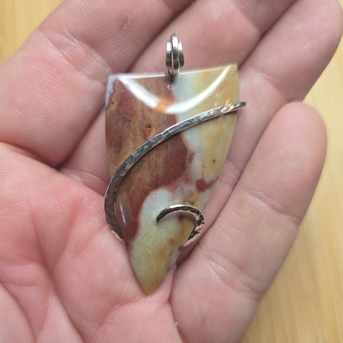 Gemfield Wonderstone Jasper Shield Pendant in Sterling Silver