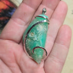 Juicy Green Gem Chrysoprase Pendant Necklace Sterling Silver