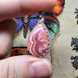 Candy Natural Pink Rhodocrosite Pendant in Sterling Silver