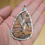 Wonderstone Picture Jasper Tree of Life Pendant Necklace in Sterling Silver