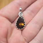 Mexican Fire Agate Pendant Sterling Silver and Rose Gold