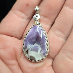 Purple Coyamito Agate Geode and Opal Pendant in Sterling Silver