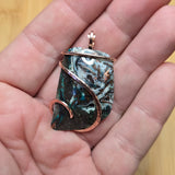 75ct Native Copper Chrysocolla Pendant in Rose Gold Fill