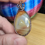 Carnelian Agate from Washington in Copper Pendant