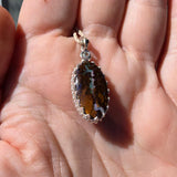 Bold Lightning Strikes Boulder Opal Pendant in Sterling Silver