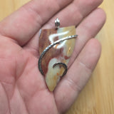 Gemfield Wonderstone Jasper Shield Pendant in Sterling Silver