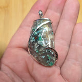 85ct Gem Silica with Native Copper Pendant in Sterling Silver