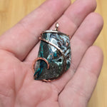 75ct Native Copper Chrysocolla Pendant in Rose Gold Fill