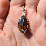 Bold Lightning Strikes Boulder Opal Pendant in Sterling Silver