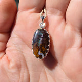 Bold Lightning Strikes Boulder Opal Pendant in Sterling Silver