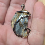 Oregon Widowmaker Plume Jasper Agate Pendant Sterling Silver