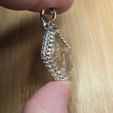 Oregon Sunstone Crystal Pendant in Sterling Silver