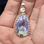 Purple Coyamito Agate Geode and Opal Pendant in Sterling Silver