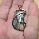 Oregon Widowmaker Plume Jasper Agate Pendant Sterling Silver