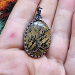 Oregon Biggs Jasper Tree of Life Pendant Necklace in Sterling Silver