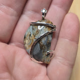 Oregon Widowmaker Plume Jasper Agate Pendant Sterling Silver