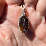 Bold Lightning Strikes Boulder Opal Pendant in Sterling Silver