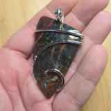 Rare Oregon Morrisonite Jasper Statement Pendant Sterling Silver