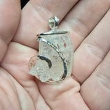 Quartz Crystal Ghost Pendant in Sterling Silver - Left Facing