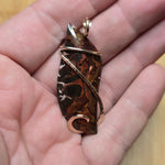 Red and Green Plume Jasper Agate Pendant in 14kt Yellow Gold Fill