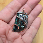 75ct Native Copper Chrysocolla Pendant in Rose Gold Fill