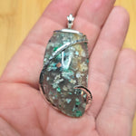 85ct Gem Silica with Native Copper Pendant in Sterling Silver