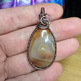 Carnelian Agate from Washington in Copper Pendant