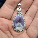 Purple Coyamito Agate Geode and Opal Pendant in Sterling Silver