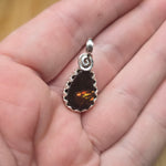 Mexican Fire Agate Pendant Sterling Silver and Rose Gold