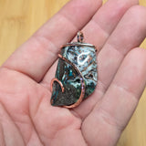 75ct Native Copper Chrysocolla Pendant in Rose Gold Fill