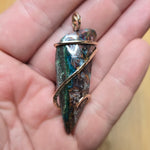 50ct Gem Silica with Native Copper Pendant in Yellow Gold Fill