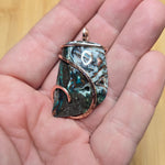 75ct Native Copper Chrysocolla Pendant in Rose Gold Fill