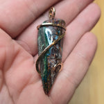 50ct Gem Silica with Native Copper Pendant in Yellow Gold Fill