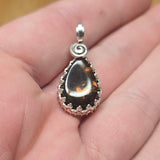 Mexican Fire Agate Pendant Sterling Silver and Rose Gold