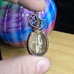 Rutilated Quartz in Copper Pendant