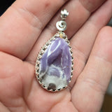 Purple Coyamito Agate Geode and Opal Pendant in Sterling Silver