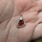 Bold Red Fire Opal Nugget Pendant in Sterling Silver & Rose Gold - Double sided