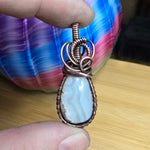 Graveyard Point Banded White Agate in Copper Pendant