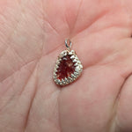 Bold Red Fire Opal Nugget Pendant in Sterling Silver & Rose Gold - Double sided