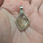 Oregon Sunstone Crystal Pendant in Sterling Silver